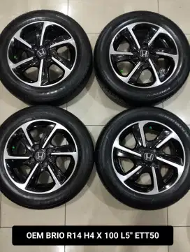 FS OEM HONDA BRIO R14 (BLACK POLISH) + BAN COPOTAN 98%