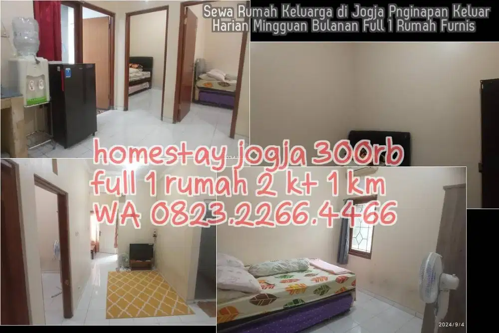 Sewa Rumah Keluarga di Jogja Pnginapan Keluar  Harian Mingguan Bulanan