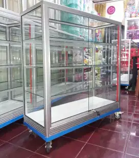 Etalase 1Mx1M Pakai RODA BESAR + KUNCI Kondisi Barang Baru & Ready