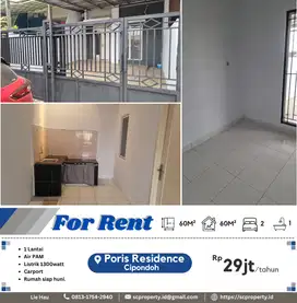Disewaka Rumah Murah!!! di Poris Residen, Cipondoh Tangerang 29jt/thn