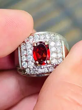 Garnet Malaya 1.21 carat ring alpaka memo CGL