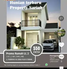 hunian baru 2 lantai diperumahan syariah tanpa bank ditembung