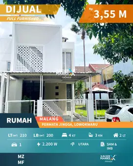 Dijual Rumah Full Furnish Modern Minimalis di Permata Jingga Malang