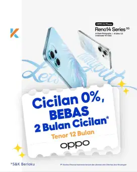 Kredit Kredivo Oppo Reno 14 5G Bunga 0 Tanpa Dp
