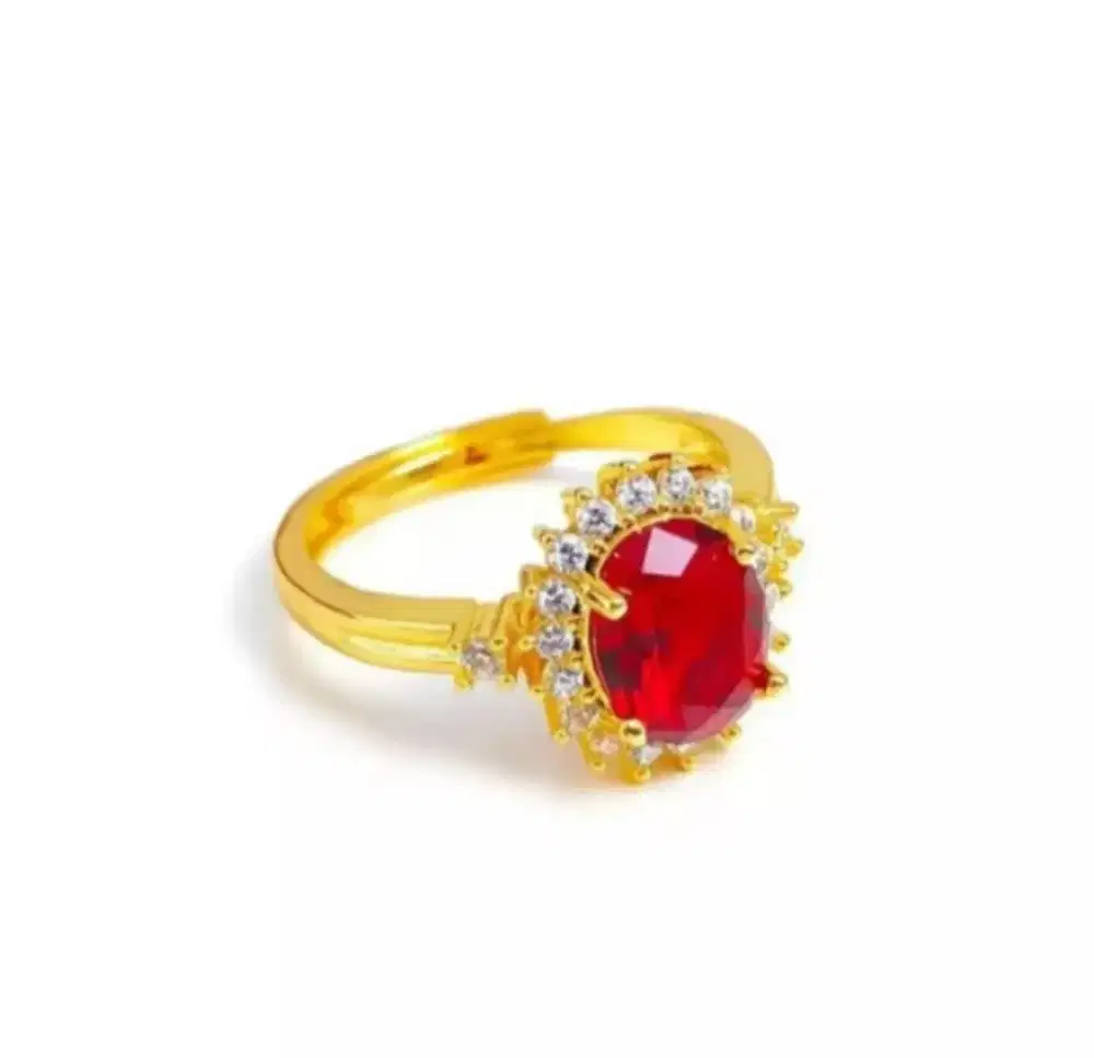cincin batu mirah delima, baru