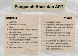 Lowongan Kerja Pengasuh Anak ART Bandung