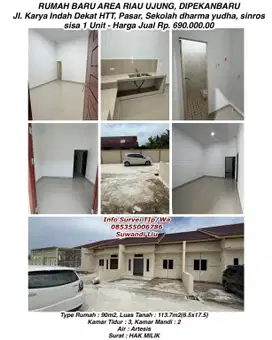 Rumah baru area riau ujung jln.karya indah dekat htt