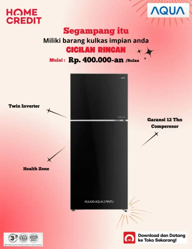 KULKAS AQUA 2 PINTU
