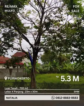 Dijual Tanah Strategis Wilayah Kota Purwokerto