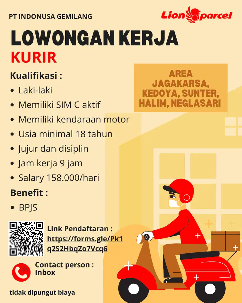 LOWONGAN KERJA KURIR LION PARCEL