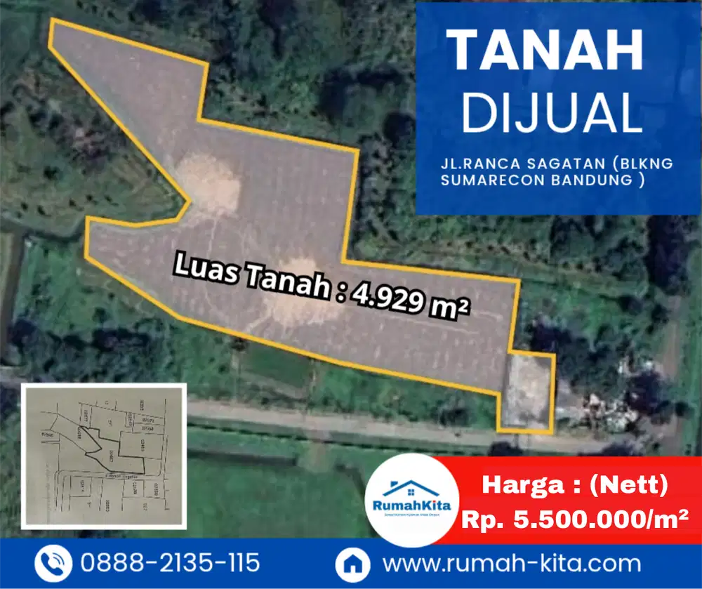 Turun Harga: Dijual Tanah blkng Sumarecon bandung