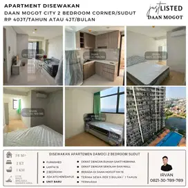DISEWAKAN APARTEMEN DAAN MOGOT CITY 2 BEDROOM CORNER UNIT BARU