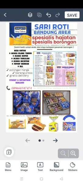 Jual Sari Roti enak dimakan, cocok buat sarapan dan acara lainnya.