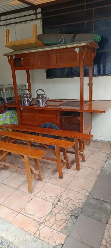 Dijual gerobak angkringan lengkap tinggal jualan