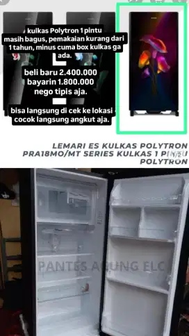 KULKAS POLYTRON LIKE NEW