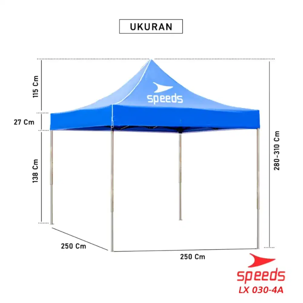 Tenda ukuran 2.5 x 2.5