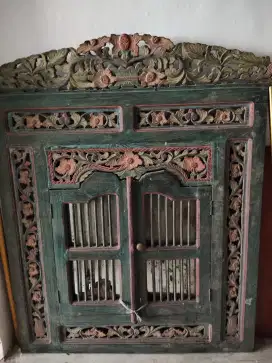 Cermin kayu jadul vintage 1900s original