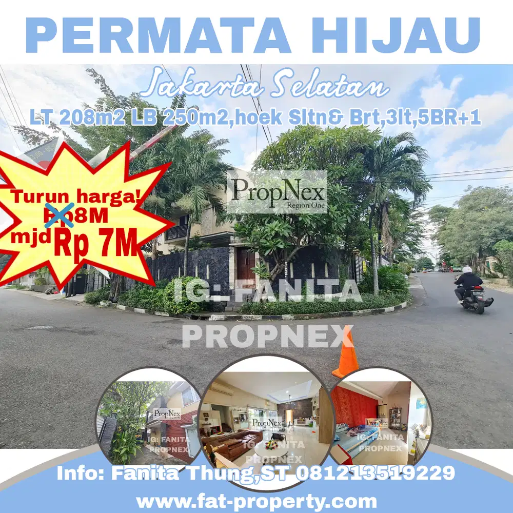 Dijual rumah mewah di Permata Hijau,JakSel LT208m2 LB250m2