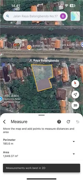 Dijual Hitung Tanah Raya Mlirip Krian Balongbendo