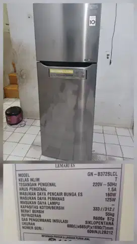 Dijual kulkas 2pintu LG inverter jumbo penak baru 6bulan Mesin ORI