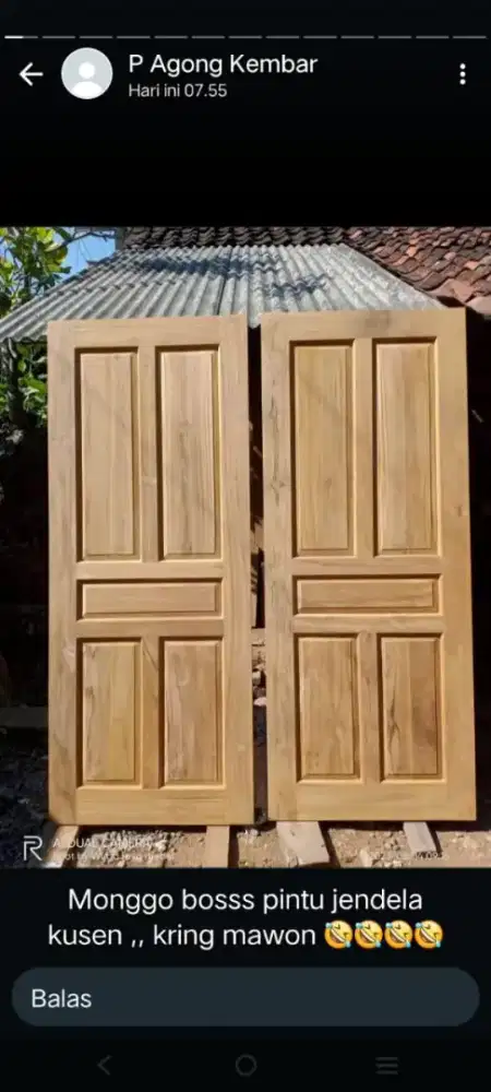 Pintu jati asli