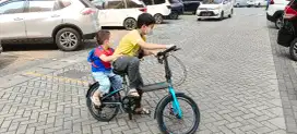 Sepeda lipat Odssy 20 rem cakram gigi roda ban tebal BU 1jt kuat 100kg