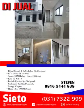 Dijual Rumah di Bukit Palma E2, Citraland