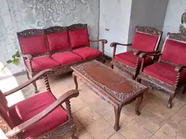 Kursi Jati 1 Set Lawasan (th 1980an)