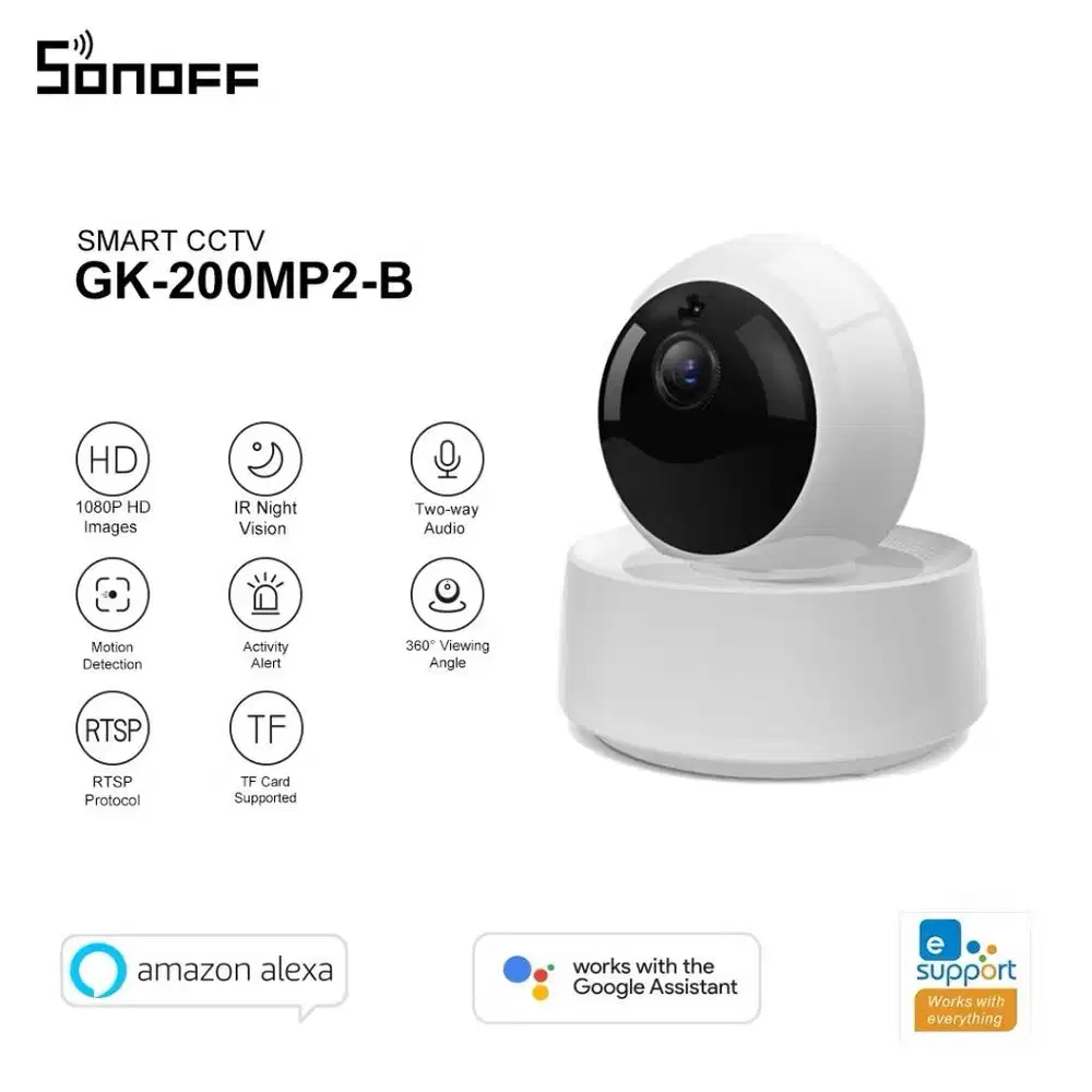 CCTV Sonoff Smart Indoor GK200MP2B dan adaptor