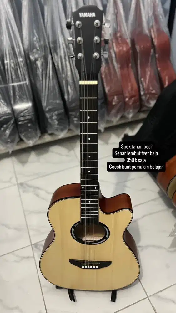 Gitar akustik murah tanam besi fret baja