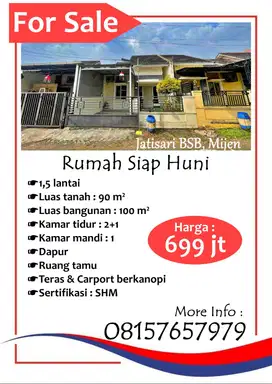 Dijual Cepat BU Rumah 1,5LT di Jatisari BSB Mijen