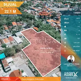Tanah Komersial 4.018m2 Raya menganti gresik hanya 20menit ke Gwalk