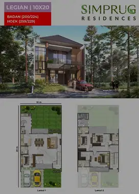 Dijual Rumah Cluster Simprug Residences uk 10x20 Badan PIK2