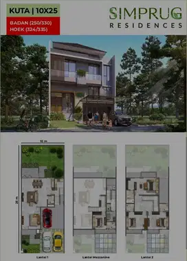 Dijual Rumah Cluster Simprug Residences Uk 10x25 Badan Type Kuta PIK2
