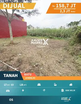 g059 Dijual Tanah Kavling Junrejo 1 KM Dekat Batu Night Spectaculer