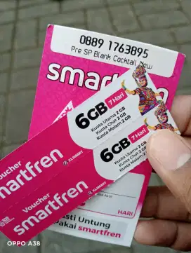 Paket Voucher 6Gb/7 Plus Perdana Nomer cantik cm 17rb
