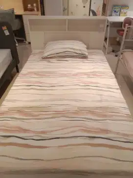 GIO BED+HEADBOARD 120 WHITE (S/2)