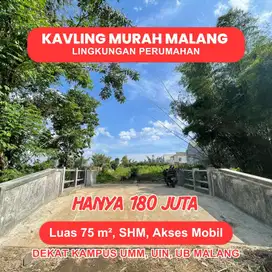 Kavling Murah Malang SHM Prospek Bagus Depan Perumahan