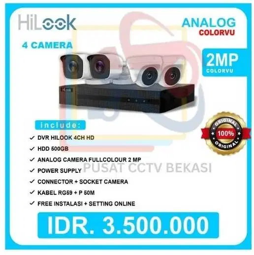 paket cctv 4 camera full color