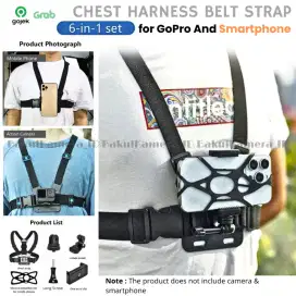 Chest trap holder hp 6 in 1 smartphone gopro