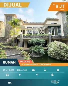 Dijual Rumah Super Luas di Area Jalan Bunga-Bunga, Lowokwaru, Malang