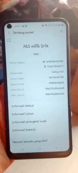 Hp samsung a11 ram3+4/32