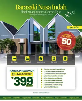 RUMAH MURAH TANPA DP DEKAT PONDOK CABE