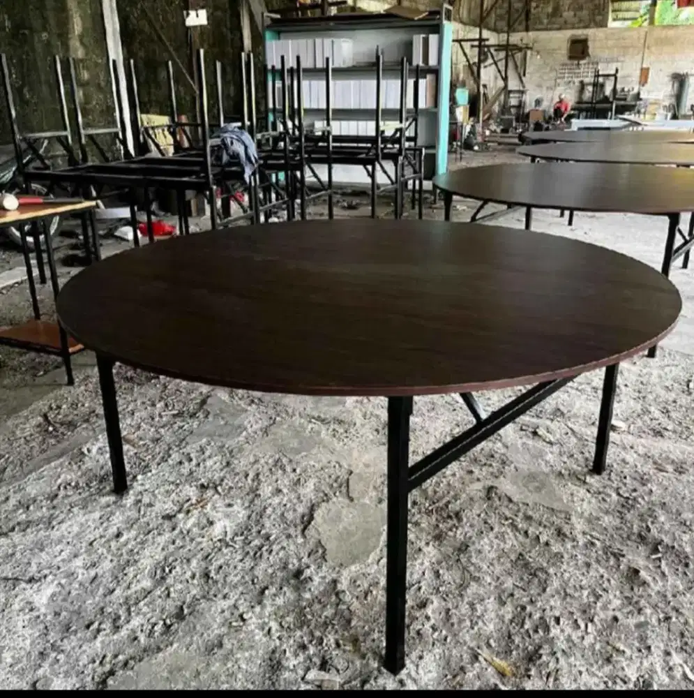 Furniture meja Lipat IBM Bulat Praktis, Kokoh, dan Serbaguna