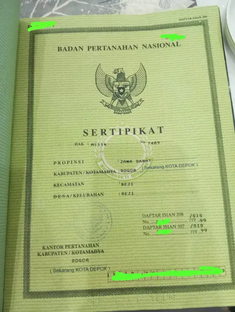 Jual Tanah Di Beji (BEBAS BIAYA BALIK NAMA DAN NOTARIS)
