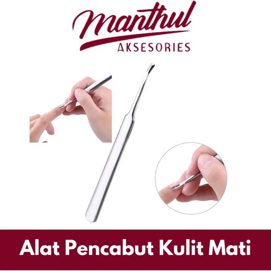 Alat Pencabut Kulit Mati Kutikula Nail Spoon Stainless Steel - Silver