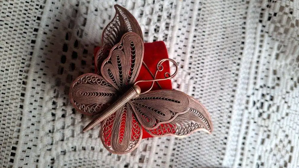 Vintage Brooch Butterfly size 13×8 cm