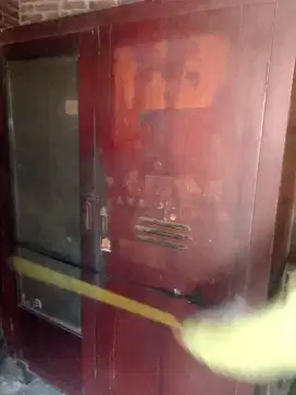 4 unit lemari jadul kayu jati asli+springbed besi jadul