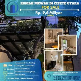 Dijual, Rumah Mewah Di Cipete Utara, Lt. 215m², Lb. 450m², SHM