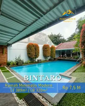 RUMAH MINIMALIS  MODERN  KOLAM RENANG  PRIBADI  STRATEGIS  BINTARO